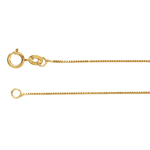 14k Yellow Gold .55mm Solid Box 18" Chain