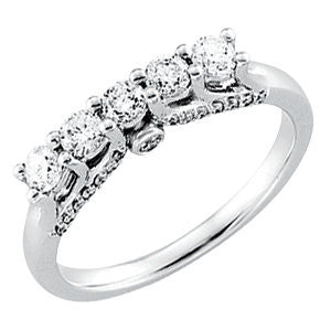 14k White Gold 3/4 CTW Diamond Anniversary Band , Size 7 14k White Gold 3/4 CTW Diamond Anniversary Band , Size 7
