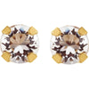 14k Yellow Gold Solitaire "April" Birthstone Piercing Earrings 14k Yellow Gold Solitaire "April" Birthstone Piercing Earrings