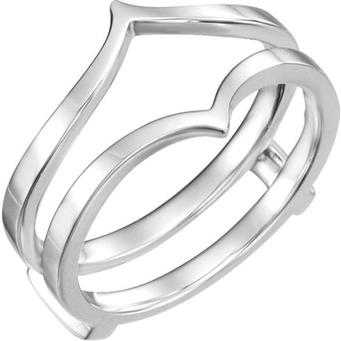 14k White Gold Ring Guard, Size 6
