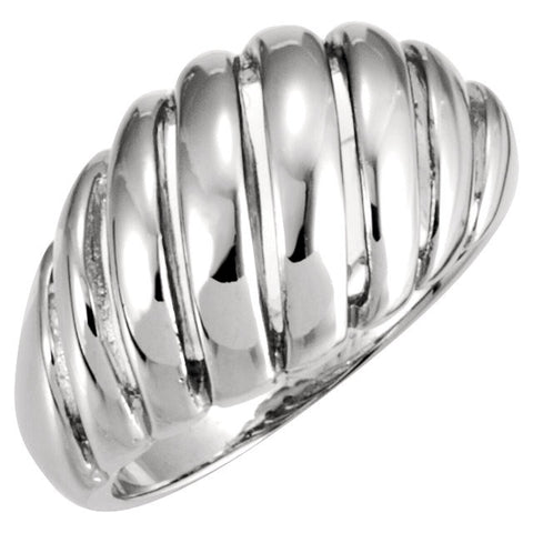 14k White Gold Grooved Ring, Size 6 14k White Gold Grooved Ring, Size 6