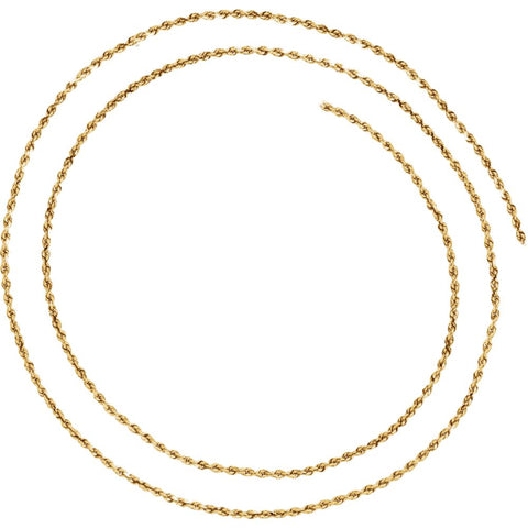 14k Yellow Gold 1.6mm Diamond-Cut Rope 18" Chain with Lobster Clasp 14k Yellow Gold 1.6mm Diamond-Cut Rope 18" Chain with Lobster Clasp