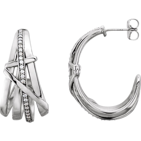 14k White Gold 1/3 CTW Diamond Nest Design Earrings
