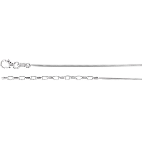 Sterling Silver 1mm Round Omega 16-18" Chain Sterling Silver 1mm Round Omega 16-18" Chain
