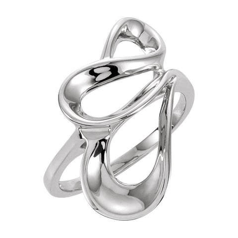 14k White Gold Freeform Ring, Size 6 14k White Gold Freeform Ring, Size 6