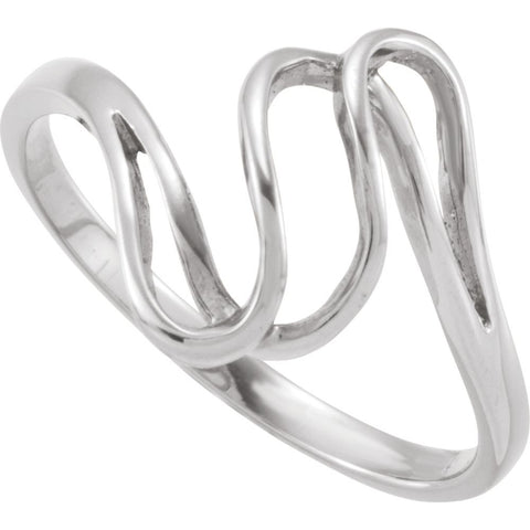 14k White Gold Metal Fashion Ring, Size 6 14k White Gold Metal Fashion Ring, Size 6