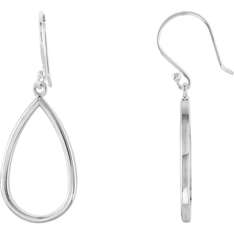 Sterling Silver Pear Shaped Earrings Sterling Silver Pear Shaped Earrings