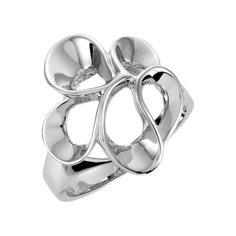 14k White Gold Freeform Ring , Size 6 14k White Gold Freeform Ring , Size 6