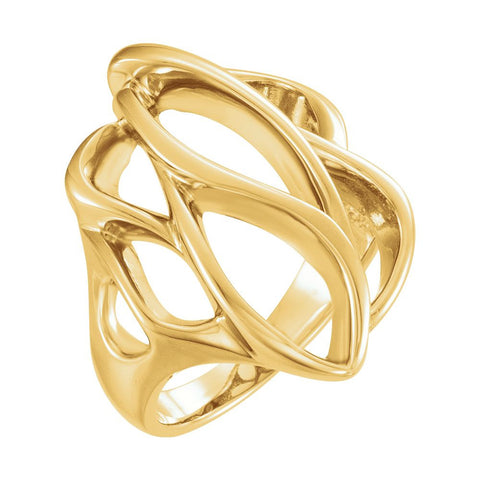 14k Yellow Gold Freeform Ring, Size 7 14k Yellow Gold Freeform Ring, Size 7