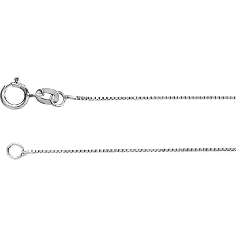 14k White Gold .55mm Solid Box 18" Chain 14k White Gold .55mm Solid Box 18" Chain