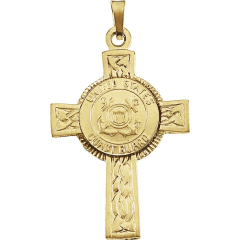 14k Yellow Gold 28.5x20.75mm U.S. Coast Guard Cross Pendant 14k Yellow Gold 28.5x20.75mm U.S. Coast Guard Cross Pendant