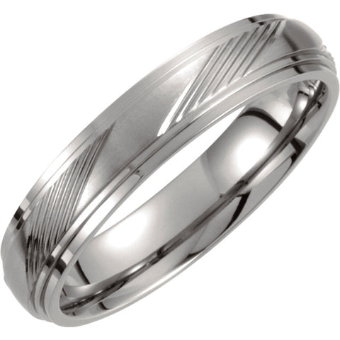 Titanium 5mm Ridged Band Size 10 Titanium 5mm Ridged Band Size 10