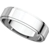 Platinum 5mm Flat Edge Band, Size 8.5 Platinum 5mm Flat Edge Band, Size 8.5