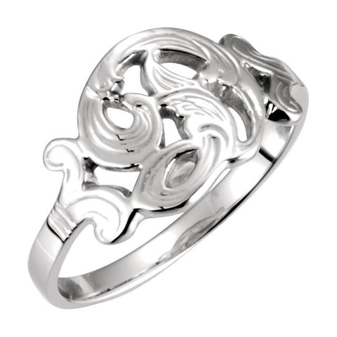 14k White Gold Initial Rings, Size 6 14k White Gold Initial Rings, Size 6