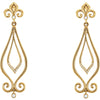 14k Yellow Gold 1/6 CTW Diamond Scroll Dangle Earrings