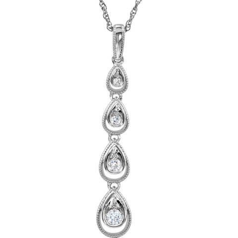 Sterling Silver Cubic Zirconia 18" Necklace