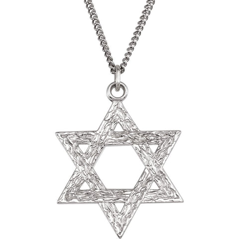 Sterling Silver 29x26mm Star of David 18" Necklace Sterling Silver 29x26mm Star of David 18" Necklace