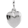 Posh Mommy Puffed Heart Charm in Sterling Silver