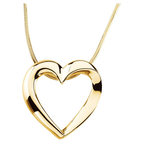 14k Yellow Gold Heart Pendant on a 18" Round Snake Chain 14k Yellow Gold Heart Pendant on a 18" Round Snake Chain