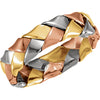 5.5 mm Tri-Color Handwoven Wedding Band Ring in 14k Yellow-White-Rose Gold (Size 12 )
