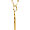 14k Yellow Gold Letter "H" Lowercase Script Initial Necklace