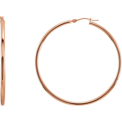 14k Rose Gold 48mm Hoop Earrings 14k Rose Gold 48mm Hoop Earrings