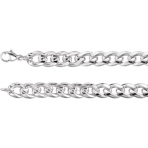 Sterling Silver 9.3mm Curb 24" Chain