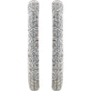 18k White Gold 1 CTW Diamond Inside/Outside Hoop Earrings