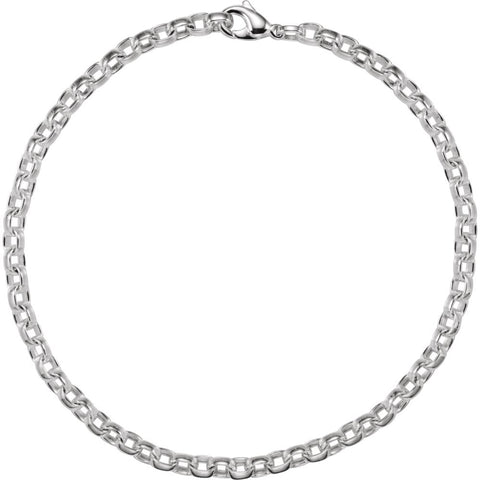 Sterling Silver 6.75mm Flat Cable 16" Chain Sterling Silver 6.75mm Flat Cable 16" Chain
