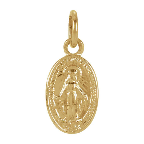 14k Yellow Gold 9x6mm Oval Miraculous Medal
