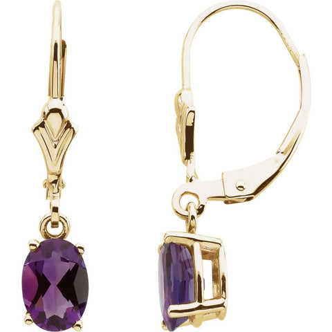 14k Yellow Gold Amethyst Earrings 14k Yellow Gold Amethyst Earrings