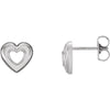 14k White Gold Heart Earrings 14k White Gold Heart Earrings