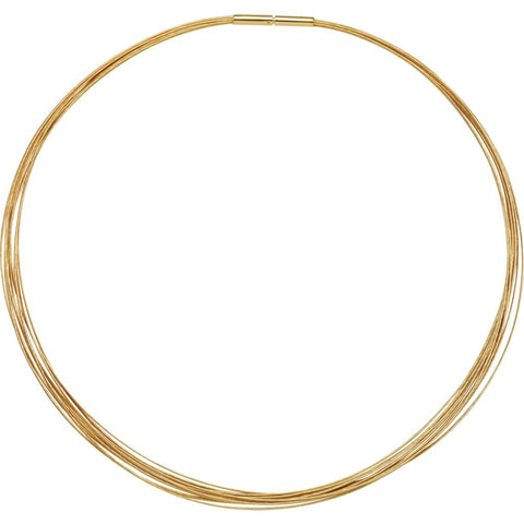 14k Yellow Gold 10-Stand Spiral 17" Chain