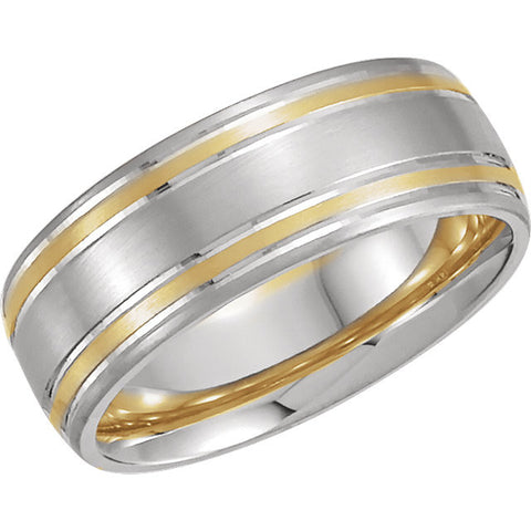14K White & Yellow Gold 7mm Designer Band Size 11.5 14K White & Yellow Gold 7mm Designer Band Size 11.5