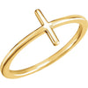 14K Yellow Gold Sideways Cross Ring (Size 6)