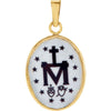 14k Yellow Gold 17x13.5mm Miraculous Hand-Painted Porcelain Medal 14k Yellow Gold 17x13.5mm Miraculous Hand-Painted Porcelain Medal
