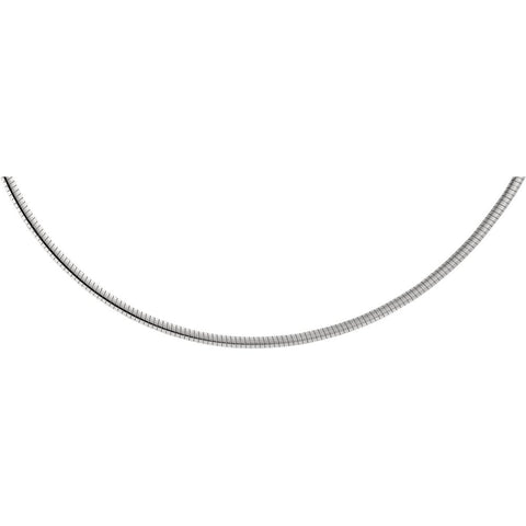 Sterling Silver 2.6mm Reversible Omega Chain 20" Chain