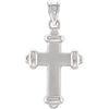 22.60x16.50 mm Hollow Cross Pendant in 14K White Gold 22.60x16.50 mm Hollow Cross Pendant in 14K White Gold