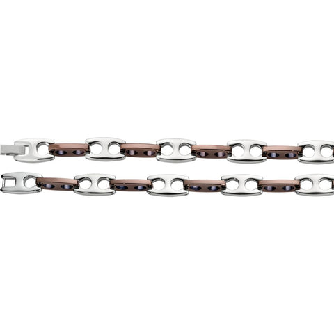 Stainless Steel Chocolate Immerse Plated 9mm Link 24" Necklace Stainless Steel Chocolate Immerse Plated 9mm Link 24" Necklace