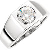 14K White Gold Created Moissanite Men's Ring (Size 10) 14K White Gold Created Moissanite Men's Ring (Size 10)