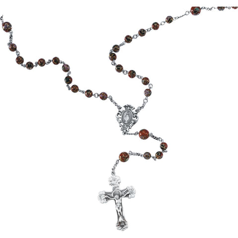 Sterling Silver Red Cloisonné Rosary Sterling Silver Red Cloisonné Rosary