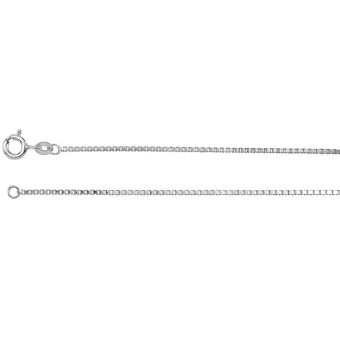 Sterling Silver 1.25mm Solid Diamond Cut Box 18" Chain Sterling Silver 1.25mm Solid Diamond Cut Box 18" Chain