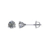 Pair of 1/2 CTTW Diamond Earrings with Screw Back (Threaded) Posts in 14K White Gold