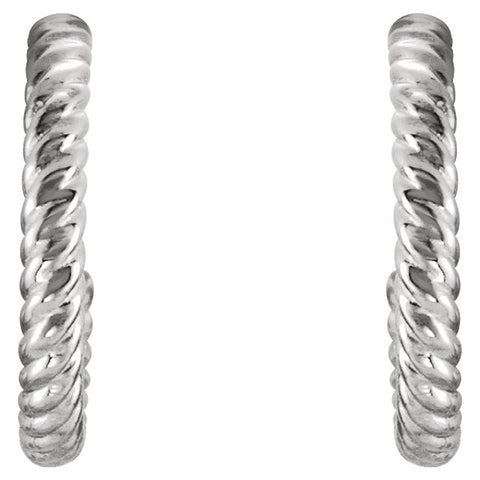 Continuum Sterling Silver 12mm Rope Design Hoop Earrings