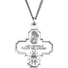 Sterling Silver 30x29mm Four-Way Cross Medal 24" Necklace Sterling Silver 30x29mm Four-Way Cross Medal 24" Necklace