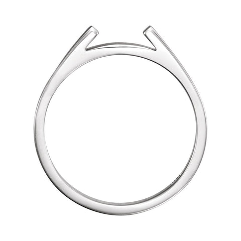 14k White Gold Band for 4mm Round Ring , Size 6