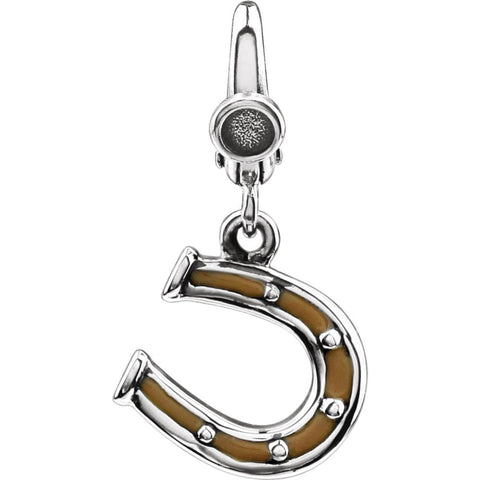 Sterling Silver Enamel Horse Shoe Charm Sterling Silver Enamel Horse Shoe Charm
