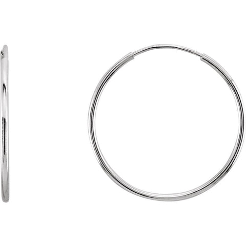 14k White Gold 20mm Endless Hoop Earrings 14k White Gold 20mm Endless Hoop Earrings