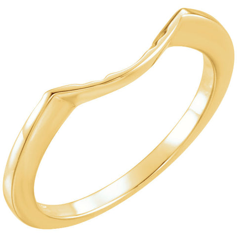 14k Yellow Gold Band for 7.8mm Engagement Ring, Size 6