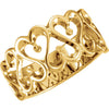 14K Yellow Gold 10mm Ladies Heart Design Duo Band (Size 6) 14K Yellow Gold 10mm Ladies Heart Design Duo Band (Size 6)
